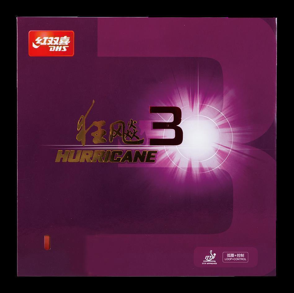 DHS Hurricane 3 Hard 41 Belag Rot 2,15mm - DXDC029-4