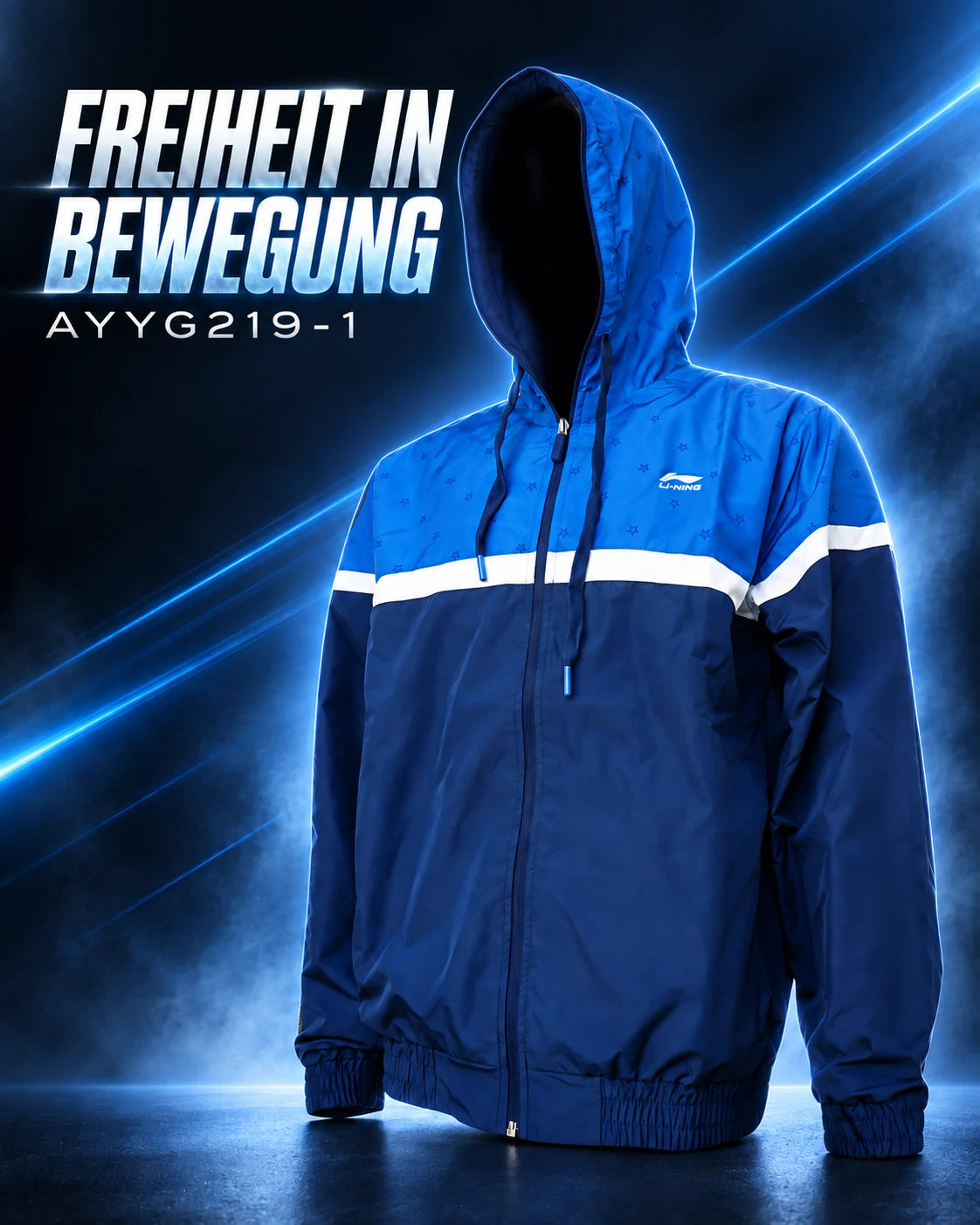 Li-Ning Unisex Kapuzenjacke blau - AYYG219-1