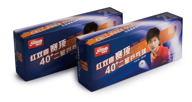 DHS Tischtennisball "CELL-FREE-DUAL" 2 Stern 40 mm+ Orange (10 St./Kiste) DXAL005-3