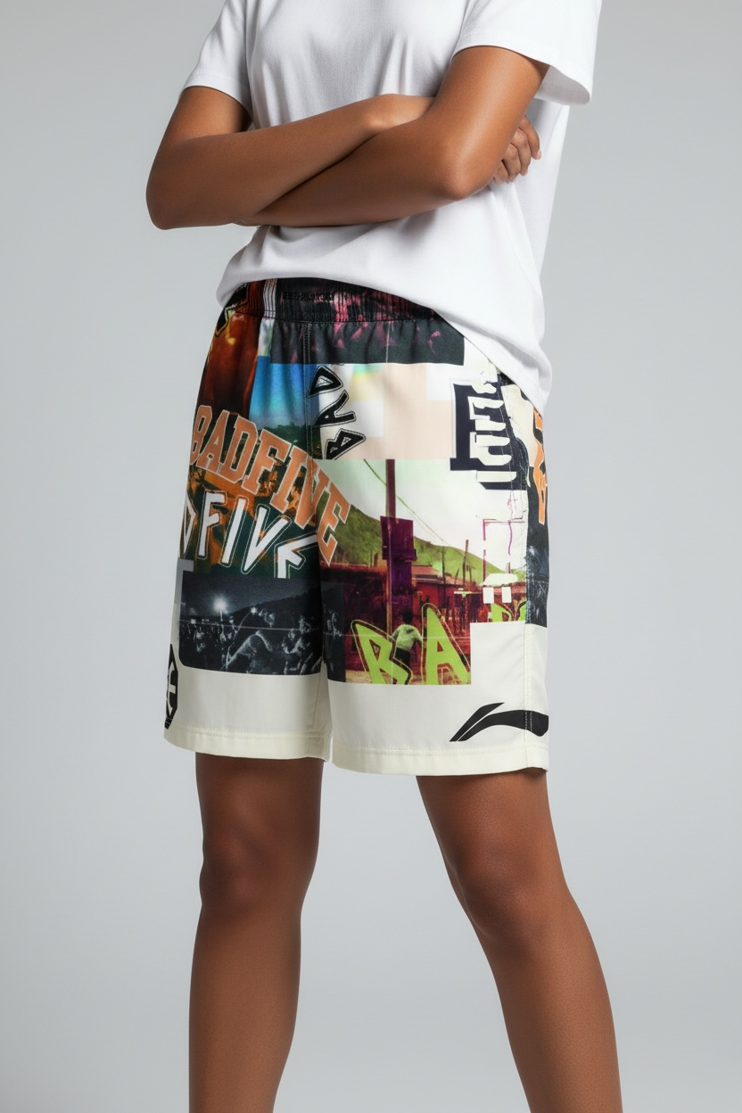 Unisex Basketball-Short "Anti-Warrior" Badfive BIG Foto-Weiß - AAPT045-5