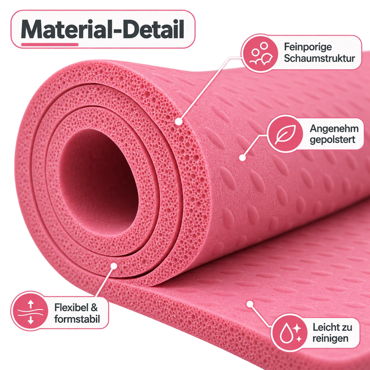 Li-Ning Yoga- und Fitnessmatte pink 185x80x1cm AQDE028-2