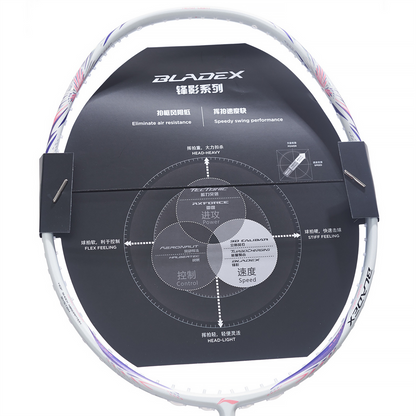 Badmintonschläger BladeX 600 (4U) White - Lilac - unbespannt  - AYPV015-4
