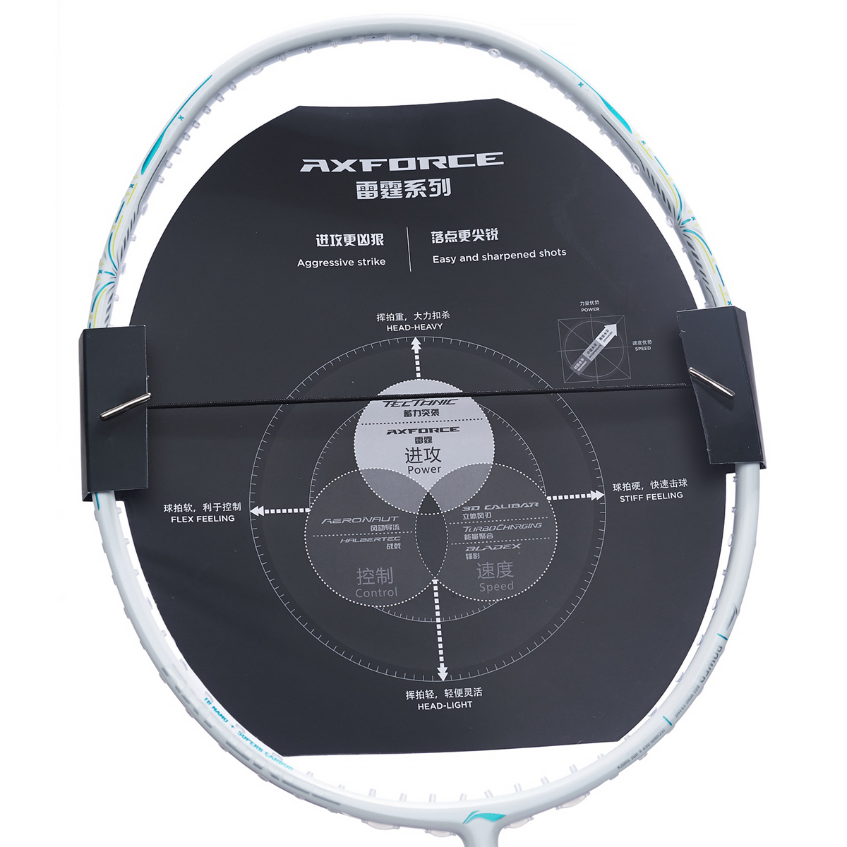 Badmintonracket AXFORCE 60 (4U) White - unstrung - AYPT053-1