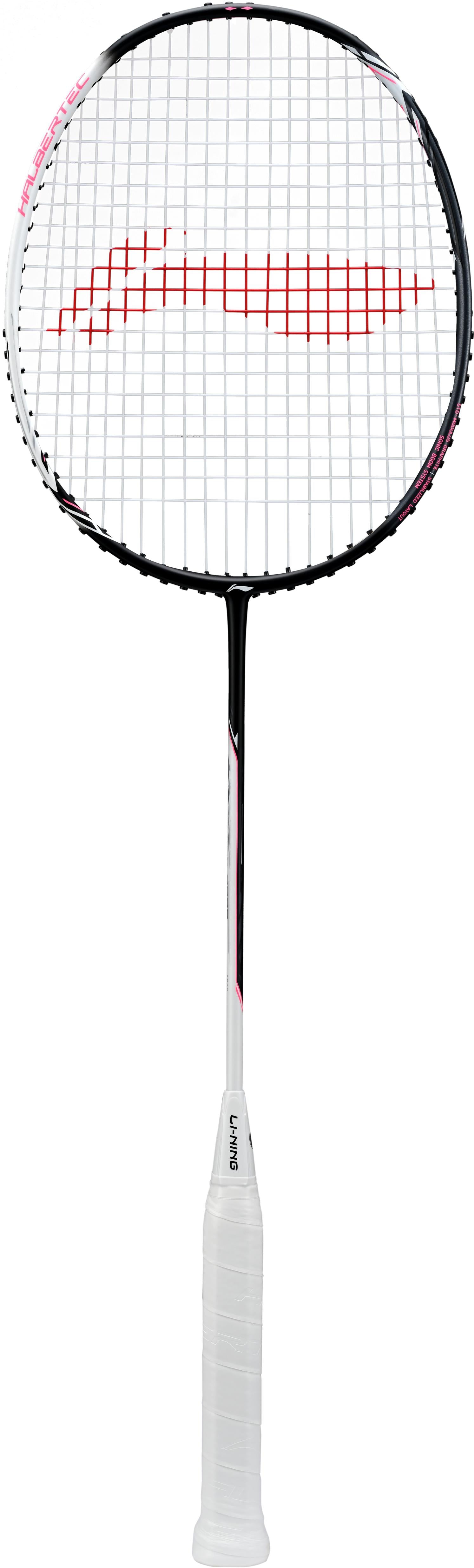 Badmintonschläger HalberTec 2000 (4U) white/black- bespannt  - AYPT377-40