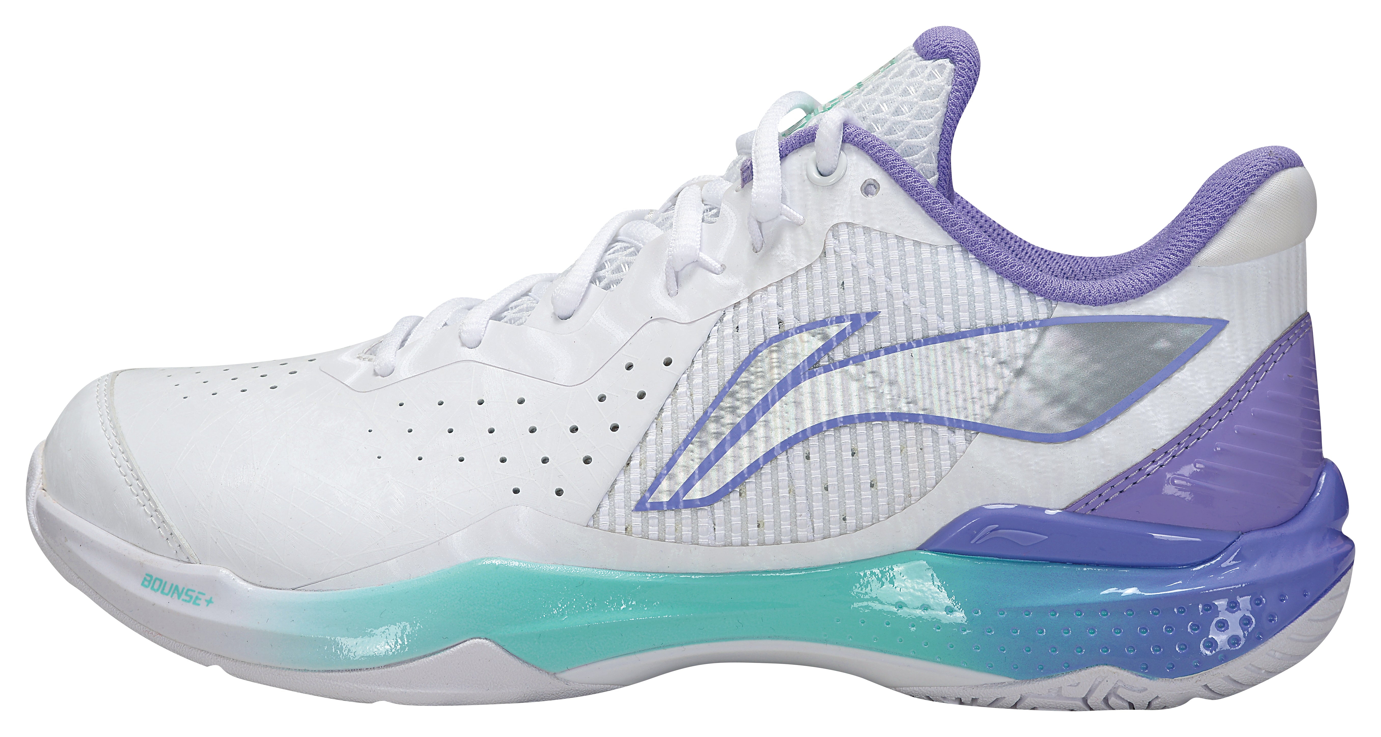 Unisex Badmintonschuh Donner 2 - weiß/lila - AYZU015-1