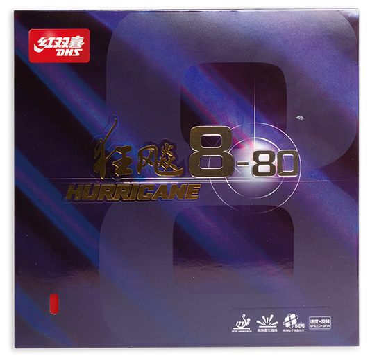 DHS Hurricane 8-80 Mid 38 2,1mm Belag rot - DXDR004-4